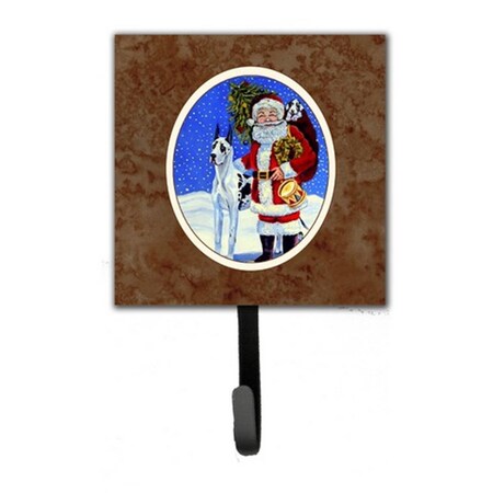 Carolines Treasures Harlequin Great Dane with Santa Claus Leash or Key Holder 7083SH4